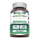 Formulas surpreendentes Suplemento de Melatonina Não-saborizado 5 Mg 180 Comprimidos Não-GMO Sem Glúten