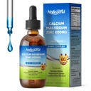 Citrato de cálcio líquido Drops com L-Lysine 500mg, Magnésio e Zinco, Citrato de cálcio 600mg Suplemento com vitamina D3 & K2 para crianças e adultos, 2 Fl Oz