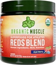 Vermelhos Músculos Orgânicos em Pó □ Energia sem cafeína e apoio cardíaco □ Pré-treinamento com raiz de beterraba, Acai, Romã & Antioxidantes □ Não-GMO, Vegan, 30 Servings