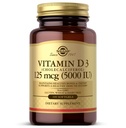 Solgar Vitamina D3 (Cholecalciferol) 125 MCG (5000 UI), 100 Softgels - Ajuda a manter os ossos e dentes saudáveis - Suporte do sistema imunológico - Sem OGM, sem glúten, sem leite - 100 Servings