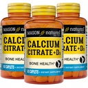 MASON NATURAL Citrato de cálcio mais vitamina D3, 6 meses de fornecimento, fortalece a função muscular e saúde óssea, 3 pacote