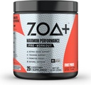 ZOA+ zero açúcar pré-treino em pó, Fruit Punch - NSF certificado para o esporte com eletrólitos, Creatina, Beta Alanine, Ginkgo Biloba, 200mg Cafeína - 25 Servimentos
