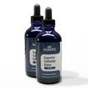 Prata Colóide Superior, Waiora, Suplemento Mineral Líquido, 40 PPM, para suporte imunológico, Garrafa de vidro azul com Dropper (2 bott/44 serv.)