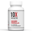 10X Saúde Neuro Medula Cérebro Suplemento - Nootropics Brain Support Suplemento para Cérebro, Memória e Foco - Suplementos de Memória com Vitamina B1 & B3, Zinco, Ginkgo Biloba & Mais - 60 Cápsulas