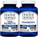 Doctor Morse's Saw Palmetto 5000mg & Cranberry 30000mg Bundle - Saúde da Próstata, Apoio ao Trato Urinário e Bem-Estar Geral para Homens e Mulheres, Registrado pela FDA, NSF-certificado 90 Cápsulas