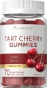 Carlyle Tart Cherry Gummies 2000mg Contagem 70 Cherry Flavor Vegan, Non-GMO, and Gluten Free Formula