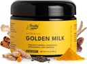 Ayurvedic Golden Milk ou Superfood Supplement Powder ou suporte de imunidade natural Promove o sono repousante ou orgânico de Ashwagandha, açafrão, gengibre e mais