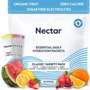 Pacotes de Hidratação Nectar - Embalagens de Pó de Eletrólitos - Açúcar Livre e 0 Caloria - Eletrólitos líquidos de frutas orgânicas diariamente IV Pó para Alivio de Desidratação e Reidratação (Variety 30 Pack)