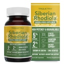 Força máxima Siberiano Rhodiola®: Rhodiola Rosea 5% Rosavins, Salidroside 2% e BioPerine® para Absorção Melhorada – Ajuda a apoiar o estresse, energia e foco* – Crescido na Sibéria, DNA verificado (60 Cápsulas)