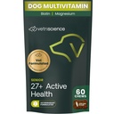 VetriScience Senior 27+ Saúde Ativa Mastiga, Canine Plus Multivitamin diário para cães idosos, Vitaminas Equilibradas, Minerais e Antioxidantes, Envelhecimento Saudável e Bem-Estar Suporte, Veggie, 60 Contagem