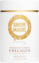 Shore Magic Premium Marine Colágeno Powder Tipos I-IV - Selvagem Origem de Peixes, Hidrolisado, Sem sabor e Odorless , 9g de proteína por serviço - Suporta pele, cabelo, unhas, articulações e ossos , 4-mês de fornecimento