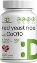Oferta Suplemento Red Yeast Rice 1.200mg Por Serviço com CoQ10, 300 Cápsulas – Apoio Antioxidante – Puro Monascus Purpureus Fonte de pó – Citrinina Livre, Não-GMO