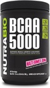 NutraBio BCAA 5000 Pó - Vegan Fermented BCAAs - Suporta crescimento muscular magro, recuperação, resistência - 60 Servings - Melancia