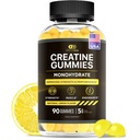 Eficaz Nutra Creatina Gummies Mono-hidratada - 1g Creatina por Gummy - Vegan Muscle & Strength Supplement for Men & Women - Suporta crescimento muscular, energia, resistência - limão sabor, Made in USA (90ct)