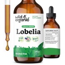 Wild & Organic Lobelia Tintura - Lung Detox e Cleanse - Líquido Lobelia Herb Suplemento - Vegan, Açúcar & Alcohol-Free Leaf Extract Drops - 4 fl oz