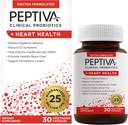 Peptiva Probióticos Saúde do Coração - Suplemento de Apoio à Saúde do Coração, 25 bilhões de UFC, Multi-Strain Probiótico, Lactobacillus Acidophilus, Bifidobacterium, Suporte Digestivo - 30 Cápsulas Vegetarianas