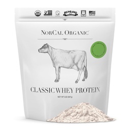 NorCal Orgânico - proteína clássica de whey - 100% grama-alimentado e grama-acabado - UNFLAVORED - Lecitina-livre - 2lb Bulk