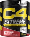 C4 Extremo pré-treino Punch de fruta em pó (Pretreinout suplemento de energia para homens e mulheres) 200mg Cafeína + Beta Alanine + Creatina