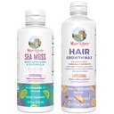 MaryRuth Organics Sea Moss Liposomal (Limeade) & Hair Growth MAX (Cookie de amêndoa)