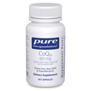 Encapsulamentos puros CoQ10 60 mg Coenzima Q10 Suplemento para Energia, Antioxidantes, Saúde do Cérebro e Celular, Cognição e Suporte Cardiovascular* 60 Cápsulas