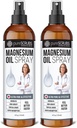 Pulverizador de óleo de magnésio tópico puro, Absorção ultra rápida para melhor saúde, Puro Zechstein Brine - (2 Pacote de valor garrafa)