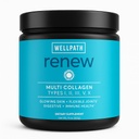 PowderPath Renew Multi Collagen Protein Powder for Women Pêlo, unhas, pele, hidrolisado Grass-Fed Bovine, Marine, & Chicken Sources Collagen Peptides Tipos I, II, III, V, X, 11 oz