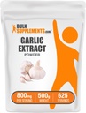 BulkSuplementos.com Extrato de alho em pó - Suplemento de alho, Suplemento de ervas, Allium Sativum - Herbal & Gluten Free, 800mg por serviço, 500g (1,1 lbs) (Pacote de 1)
