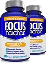 Fator de foco Adultos Cérebro e Visão Suplemento, 120 Vitamina de contagem de olhos, Suplemento mineral, Multivitamin completo com Lutein & Zeaxantina-Cérebro Suplemento para Foco, Concentração, Memória (2 Pk)