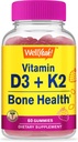 BemSim Vitamina D3 + K2 Gummies - Vitamina D3 1000 UI, K2 100 MCG - Apoio à saúde óssea e muscular, Sabores naturais, GMO grátis, Glúten livre, Vegan - K2 D3 Suplemento Vitamina- 60 Gummies