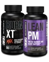 Fábrica Jacked 24/7 pilha de queimador de gordura - queimar XT MAX queima de gordura de alto desempenho (90 cápsulas) - Lean PM Nighttime Suporte ao sono para perda de peso e supressão de apetite (60 cápsulas)