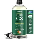 MCT orgânico Keppi Óleo - sem sabor C8, Não-GMO, Certified Organic, Gluten-Free, Palm Oil Free, Vegan, Kosher, Halal, 16 oz Óleo de coco