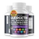 Quercetin Bromelain Zinc Vitamina D3 Elderberry Alecrim Alecrim Alho Odorless Sage Alho Verde Leite Cardo Orégano -150 Cápsulas- Made in USA