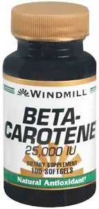 Pacote especial de 5 moinhos de vento BETA caroteno SOFGEL 25000 100SG