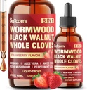 Satoomi 8in1 gotas líquidas de Wormwood com noz preta, cravo inteiro e 5 mais - 60ml para 60 dias de fornecimento