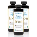 LIQUIDHEALTH Vegan Liquid Iron Supplement with SunActive & Ferrochel Fe - Energia Natural, Sistema Imune & Suporte Metabólico, Aumentar a Claridez Mental, Pré-Natal/Pós-Natal - EUA Made, Não-GMO (3 Pack)
