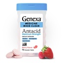 Genexa 3 Pack Comprimidos Mastigáveis Antiácidos Limpos – Carbonato de cálcio de concentração máxima para azia, indigestão ácida e alívio estomacal incomodado – Dye Free, 0% Artificial Aditives – Berry Flavor, 216ct