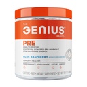 O Genius Brand Genius Pré - Pó de pré-trabalho limpo para energia, Foco e Fitness Support - Sem sabores artificiais, conservantes, ou mistura proprietária - Não-GMO - 20 Servings - Framboesa Azul