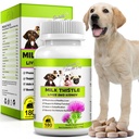 Cardo de leite para cães, 180 comprimidos mastigáveis Suplemento de cardo de leite para cães Suporte de fígado natural para animais de estimação, limpeza do rim e reparo, Boosts Imune System Peking Duck Flavor