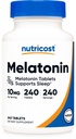 Nutricost Melatonina 10mg, 240 comprimidos - 10mg por serviço, não-GMO, sem glúten