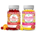 Pacote de pastilhas de vitamina B12 e colagénio Lunakai - 3000 mcg Metilcobalamina pastilhas de alta absorção de energia - suplementos antienvelhecimento não-GMO para homens e mulheres - 30 dias de fornecimento