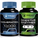 WELLNESS LABSRX Resveratrol Cápsulas 10.000mg - Enzimas Digestivas 450mg