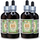 Kava Kava (Piper Methysticum) Glicerite, Extrato Líquido sem álcool (Nome da marca: HerbalTerra, Feito orgulhosamente nos EUA) 4x4 fl.oz (4x120 ml)