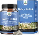 Pílulas de Intolerância de Lactose 90 dias de fornecimento - Enzimas Digestivas de Lacticínios de ação rápida - Pílulas de Alivio de Lactação para Digestão, Bloating, Gás e Proteína de Carbo - Suplemento de Digesção para Alivio de Intolerância de Lactose