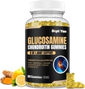 Glucosamina Condroitin Gummies - 60 Suplementos de apoio conjunto - 1500mg Força extra com HSH, Elderberry, Açafrão - Cartilagem e Imune Suporte para Adultos, Homens & Mulheres Vegan - Fácil de engolir