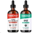 Vimergy All Day Resilience Kit – Líquido Orgânico Total Imune Mistura / Líquido B12 - Estimula células brancas de sangue, Suporta células de sangue vermelhas saudáveis – USDA Orgânico, Vegan, Paleo, Gluten-Free, Kosher