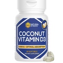 NATURAL STACKS Vitamina D 5000 UI Suplemento - com óleo de coco para absorção ideal - pílulas de vitamina D para imunidade e crescimento celular - D3 125mcg Colecalciferol Suplemento - 30 D3 Servimentos