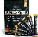 Pó de Eletrólito Melhorado (Manga de pêssego 20pk.) w 0 Açúcar +BCAAs +B-Vitaminas Suplemento de Eletrólito w Zinco de Potássio e Magnésio para Hidratação - Eletrólitos de Keto