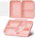AUVON Daily Pill Organizer caber com sua bolsa ou bolso, caixa de caixa de pílulas de viagem compacta com projeto dobrável Slim e pontas de longo prazo para segurar vitamina, óleo de peixe, suplemento ou jóias (rosa)