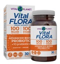 Planeta Vital - Flora Vital Advanced Biome Probiótico 100 bilhões de UFC, 100 Strains Diversos, 10 Prebióticos Orgânicos, Suporte Imune, Colon e Probióticos Saúde Digestiva para Mulheres e Homens 30 Cápsulas