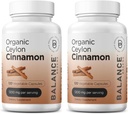 Balancebreens Certified Organic Ceilão Canela 1200mg Suplemento - 120 Veg Cápsulas - Coração, Cérebro e Função Conjunta Suporte - Sem comprimidos de enchimento (Pack of 2)